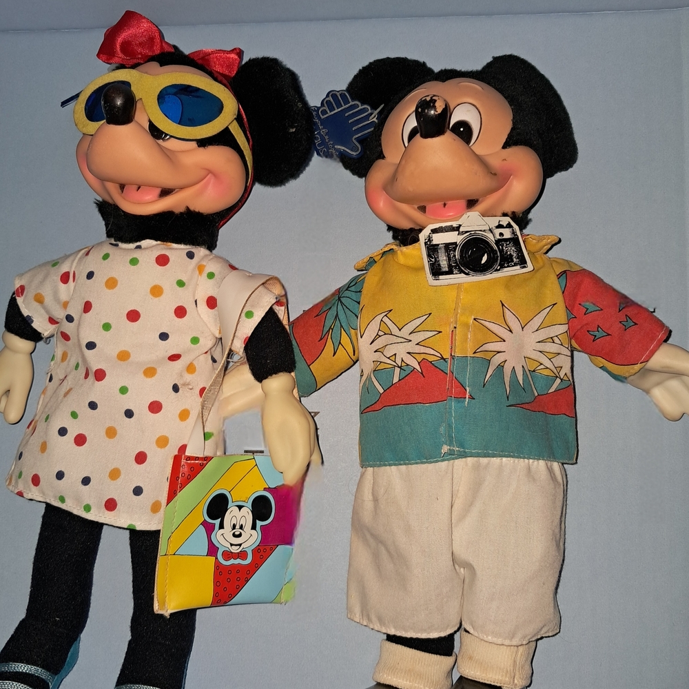 Disney Mickey and Minnie Mouse Dolls with Colorful Outfits